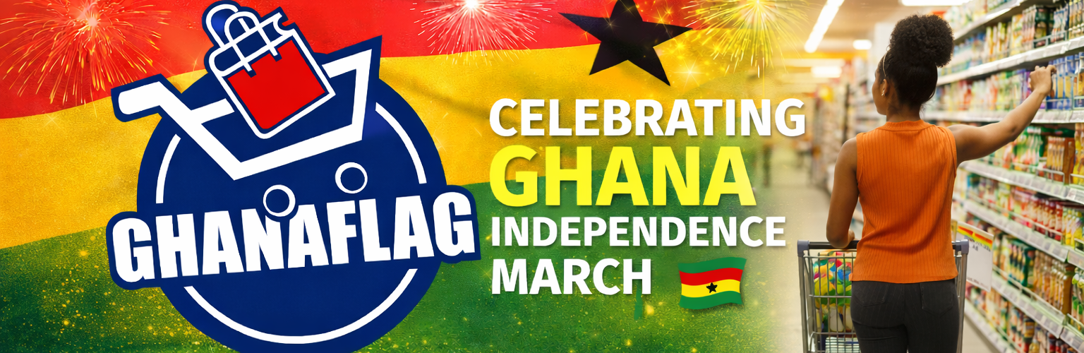 A woman shopping at Ghanaflag supermarket